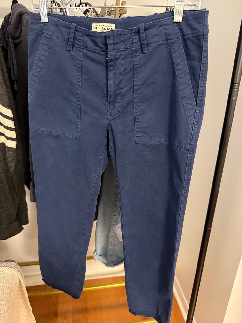 Nili Lotan Men's Navy Blue Cotton Chinos